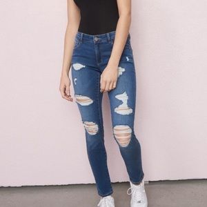 Garage ripped skinny jeans
